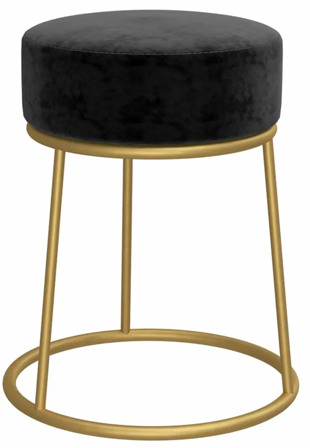 Czarny aksamitny metalowy taboret glamour Z4-L85