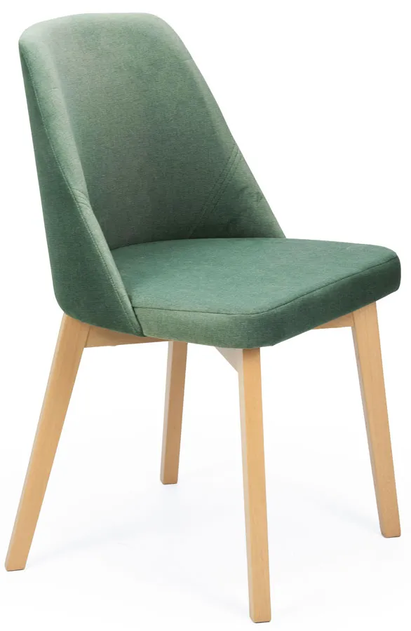 Zielone aksamitne krzesło drewniane dąb artisan C8-P72