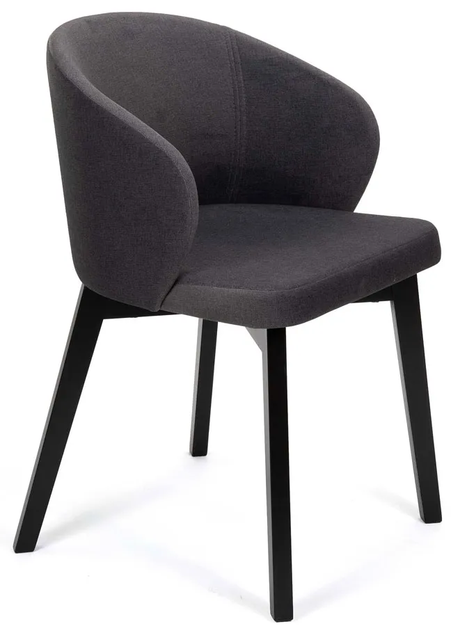 Grafitowe drewniane krzesło tapicerowane welurem W0-A76