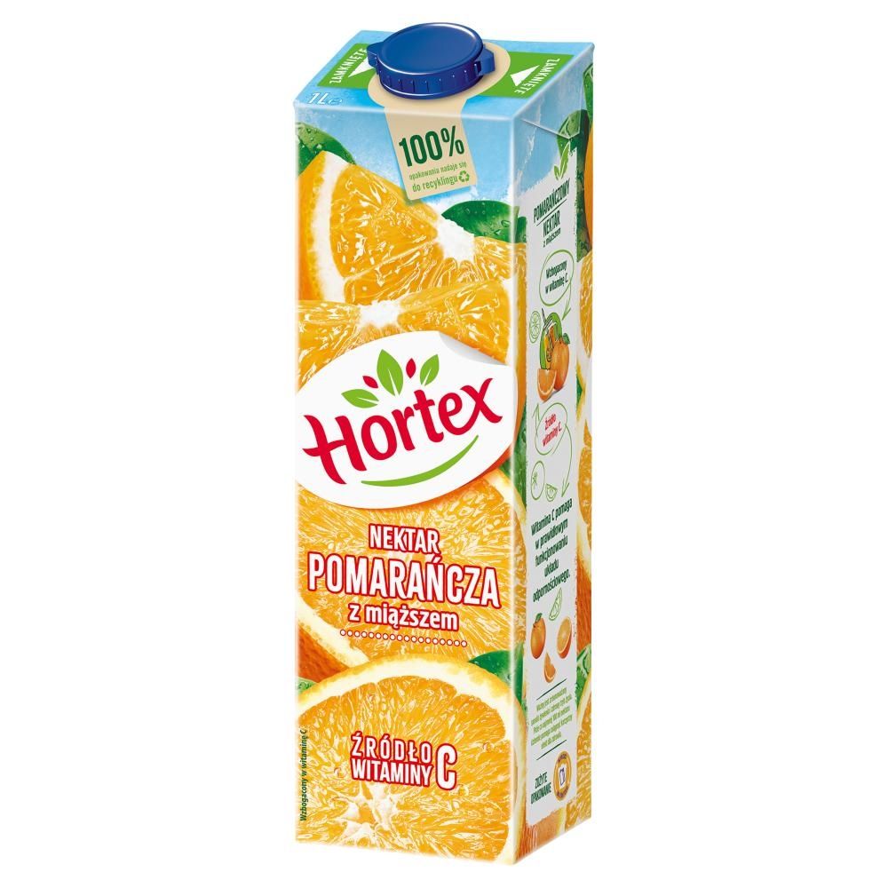 Hortex Pomarańcza z miąższem nektar karton 1L
