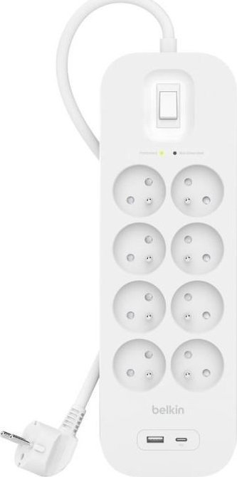 Listwa zasilająca Belkin SurgePlus przeciwprzepięciowa 8 gniazd 2 m biała (SRB003ca2M)