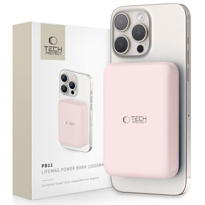 Powerbank TECH-PROTECT PB11 LifeMag MagSafe 10000 mAh 15W Różowy | Bezpłatny transport