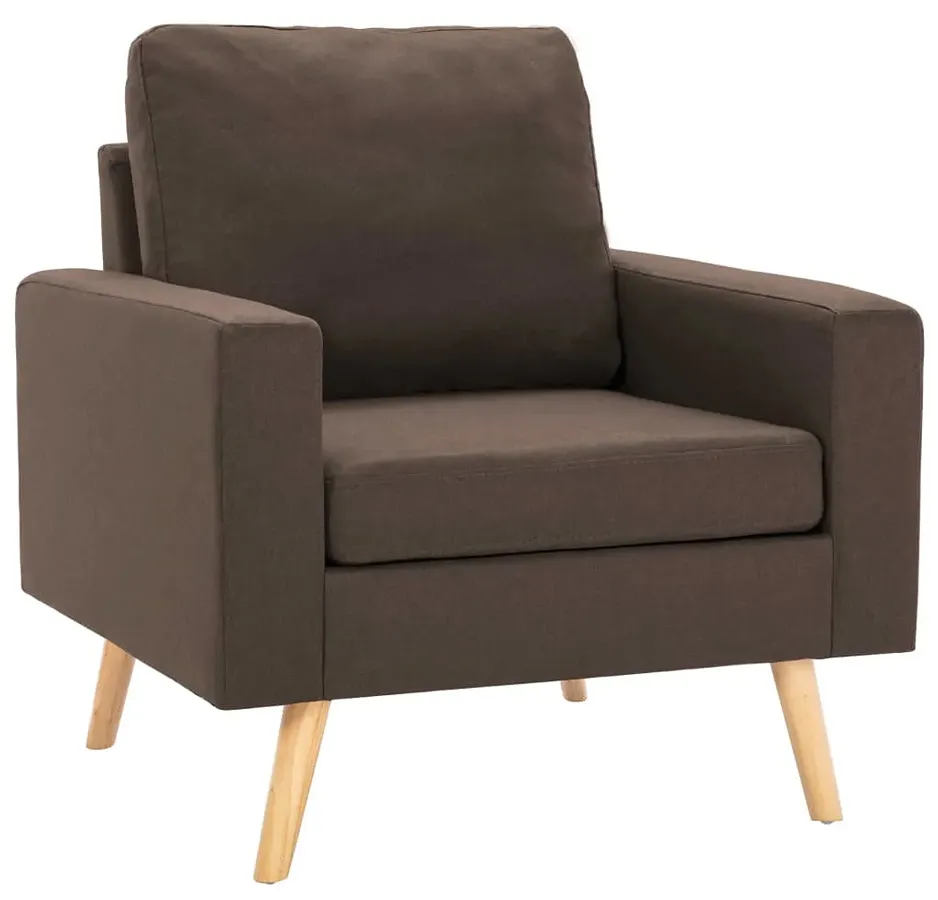 Brązowy skandynawski fotel wypoczynkowy P6-L48