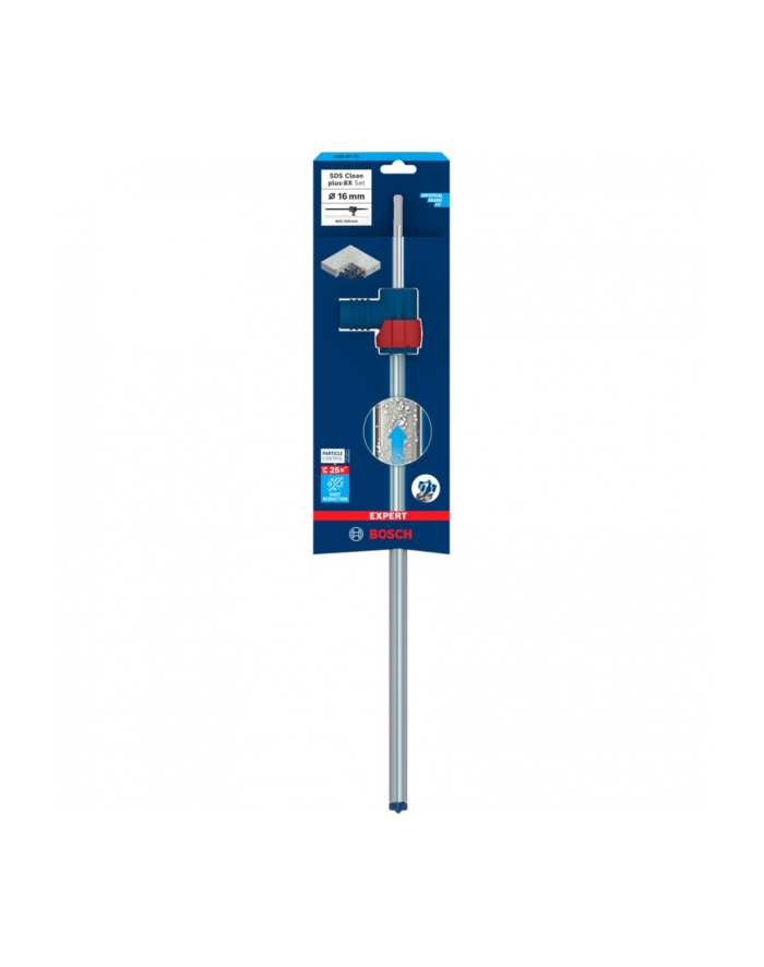 Bosch Expert hammer drill SDS Clean plus-8X set, 16mm working length 400mm, suction drill incl. suction connection
