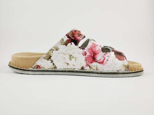 ABAT ROZM. 37 W PIWONIE Klapki damskie, trzy paski regulowane sprzączkami