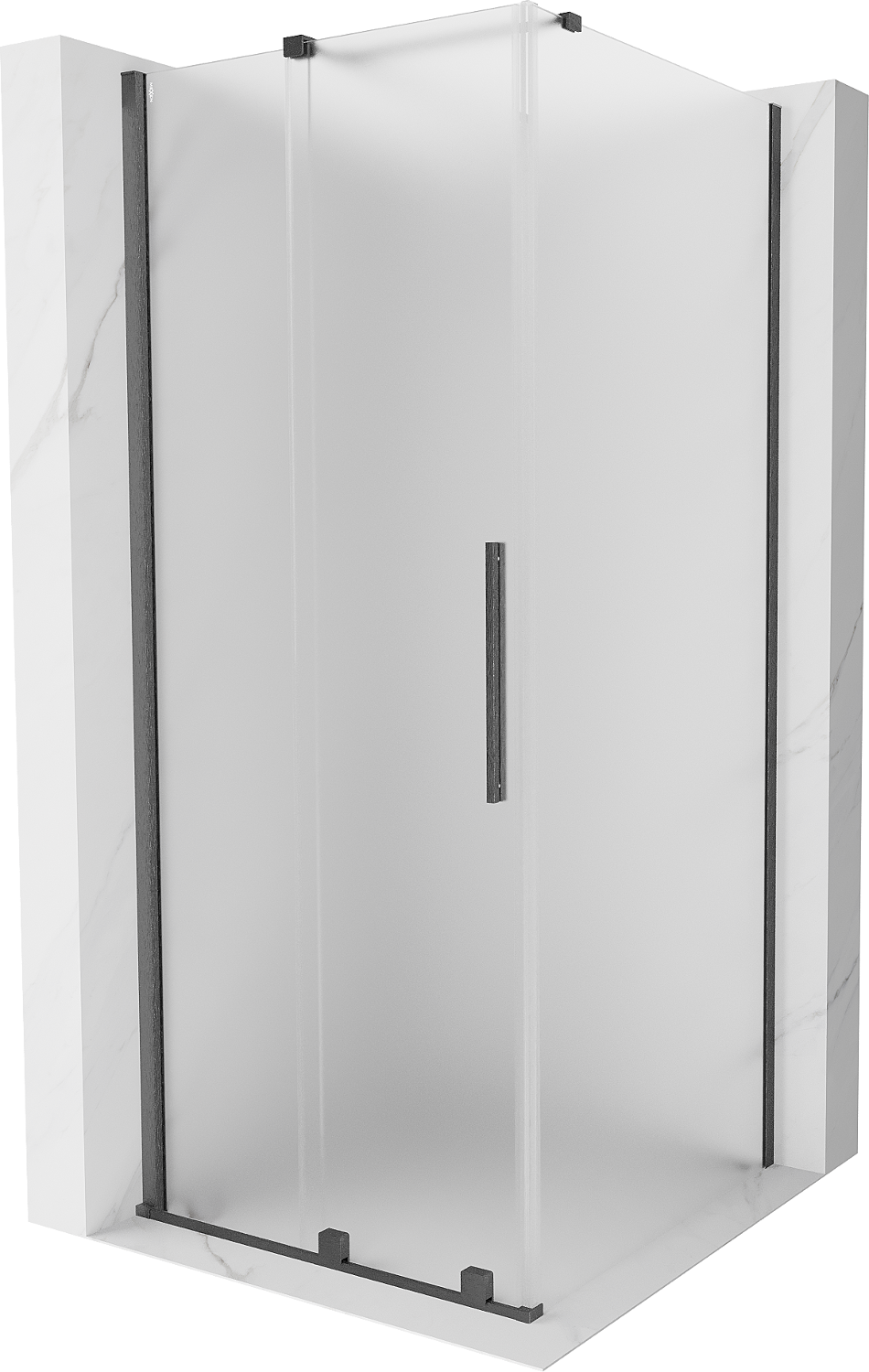 Mexen Velar kabina prysznicowa rozsuwana 90x90 cm, szron, gun gray szczotkowany - 871-090-090-31-66