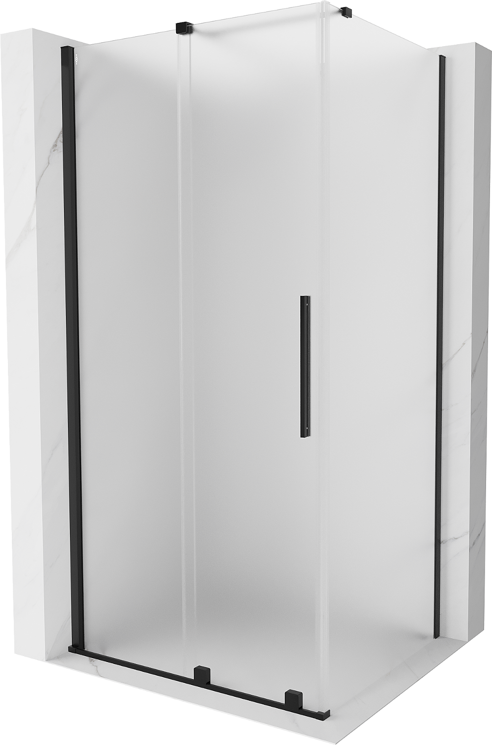 Mexen Velar kabina prysznicowa rozsuwana 130x80 cm, szron, czarna - 871-130-080-31-70