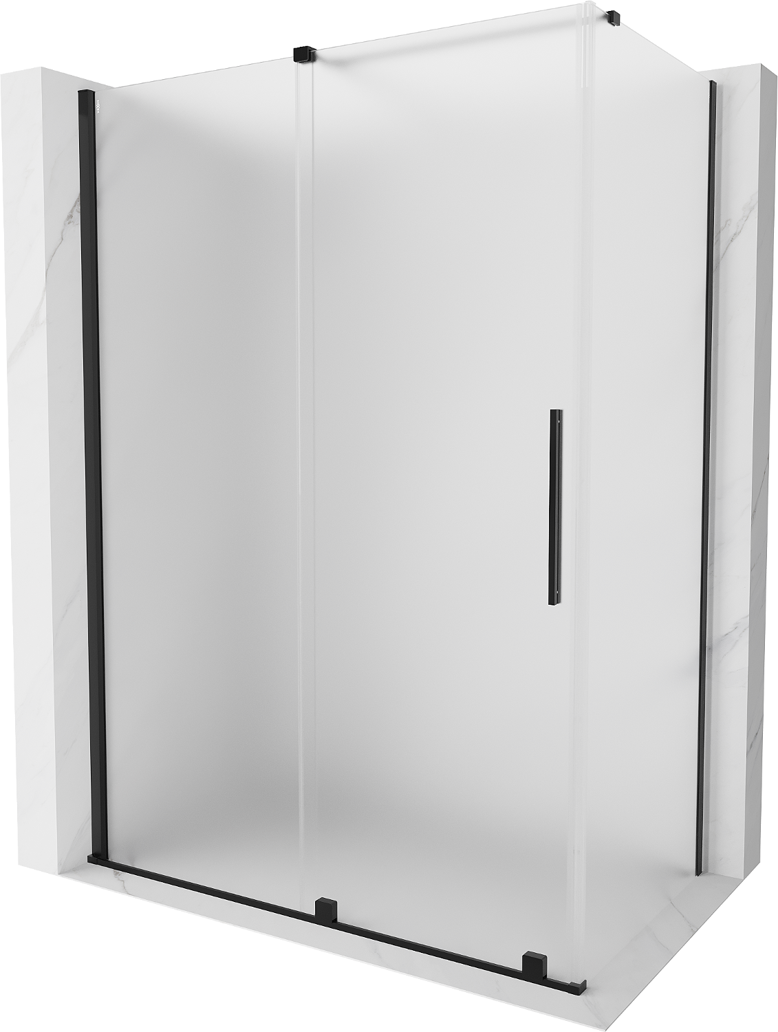 Mexen Velar kabina prysznicowa rozsuwana 150x85 cm, szron, czarna - 871-150-085-31-70