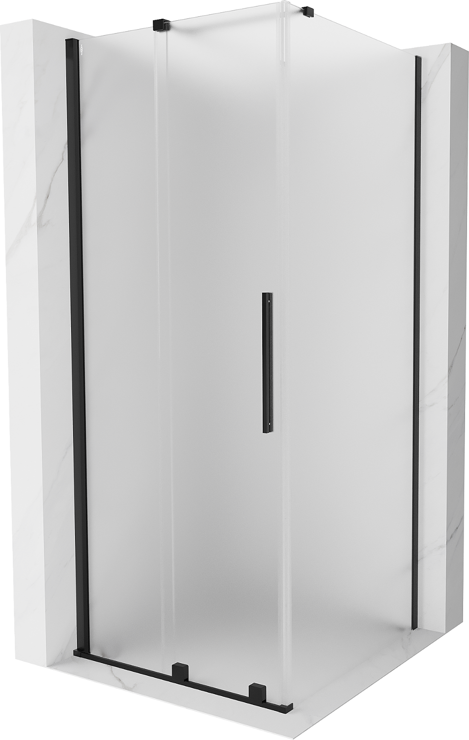 Mexen Velar kabina prysznicowa rozsuwana 90x90 cm, szron, czarna - 871-090-090-31-70