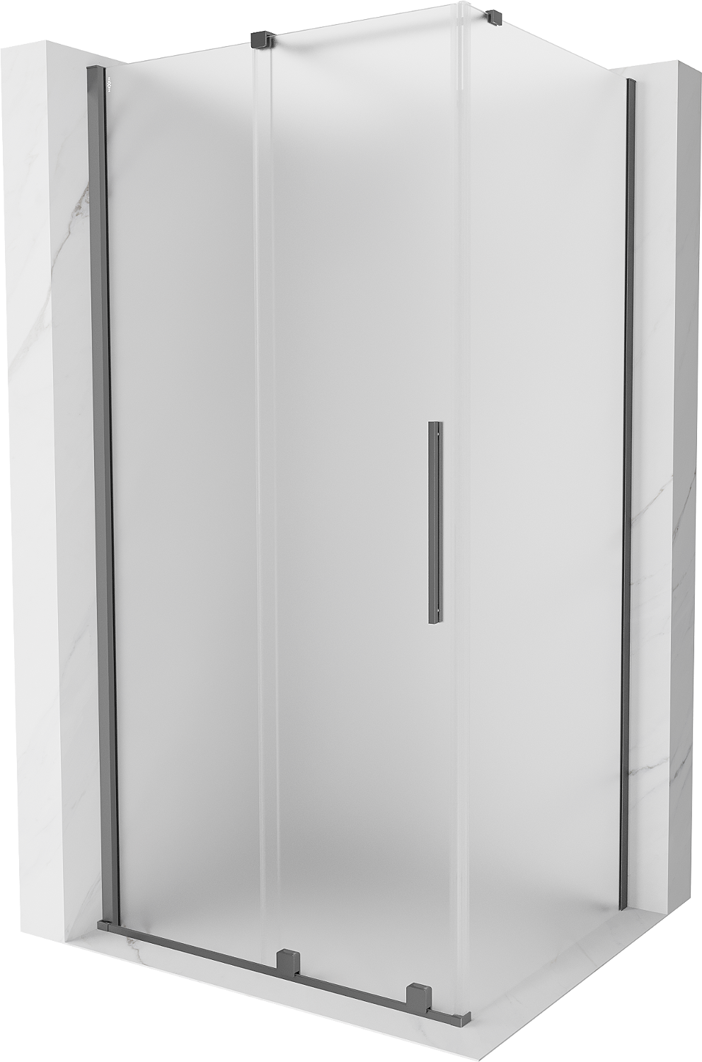 Mexen Velar kabina prysznicowa rozsuwana 90x80 cm, szron, gun metal - 871-090-080-31-95