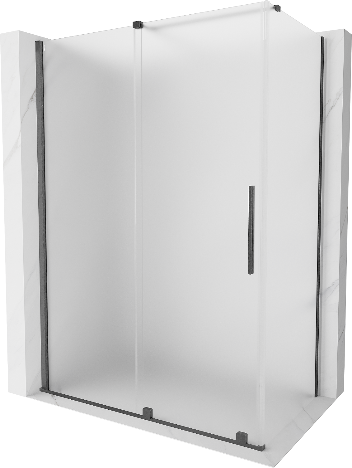 Mexen Velar kabina prysznicowa rozsuwana 150x75 cm, szron, gun gray szczotkowany - 871-150-075-31-66