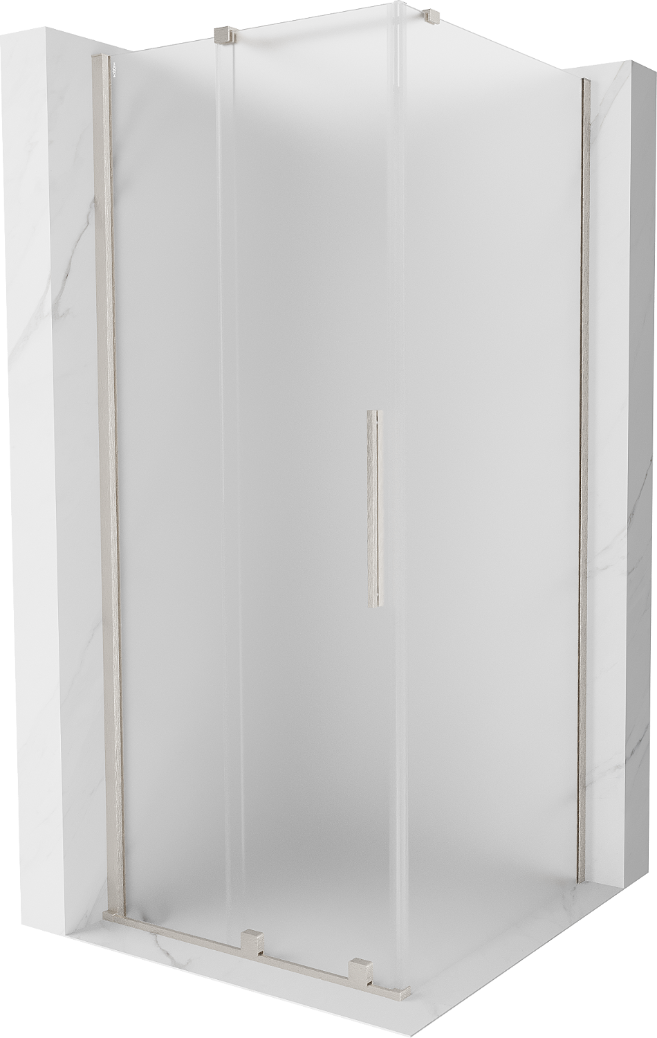 Mexen Velar kabina prysznicowa rozsuwana 90x90 cm, szron, nikiel szczotkowany - 871-090-090-31-97