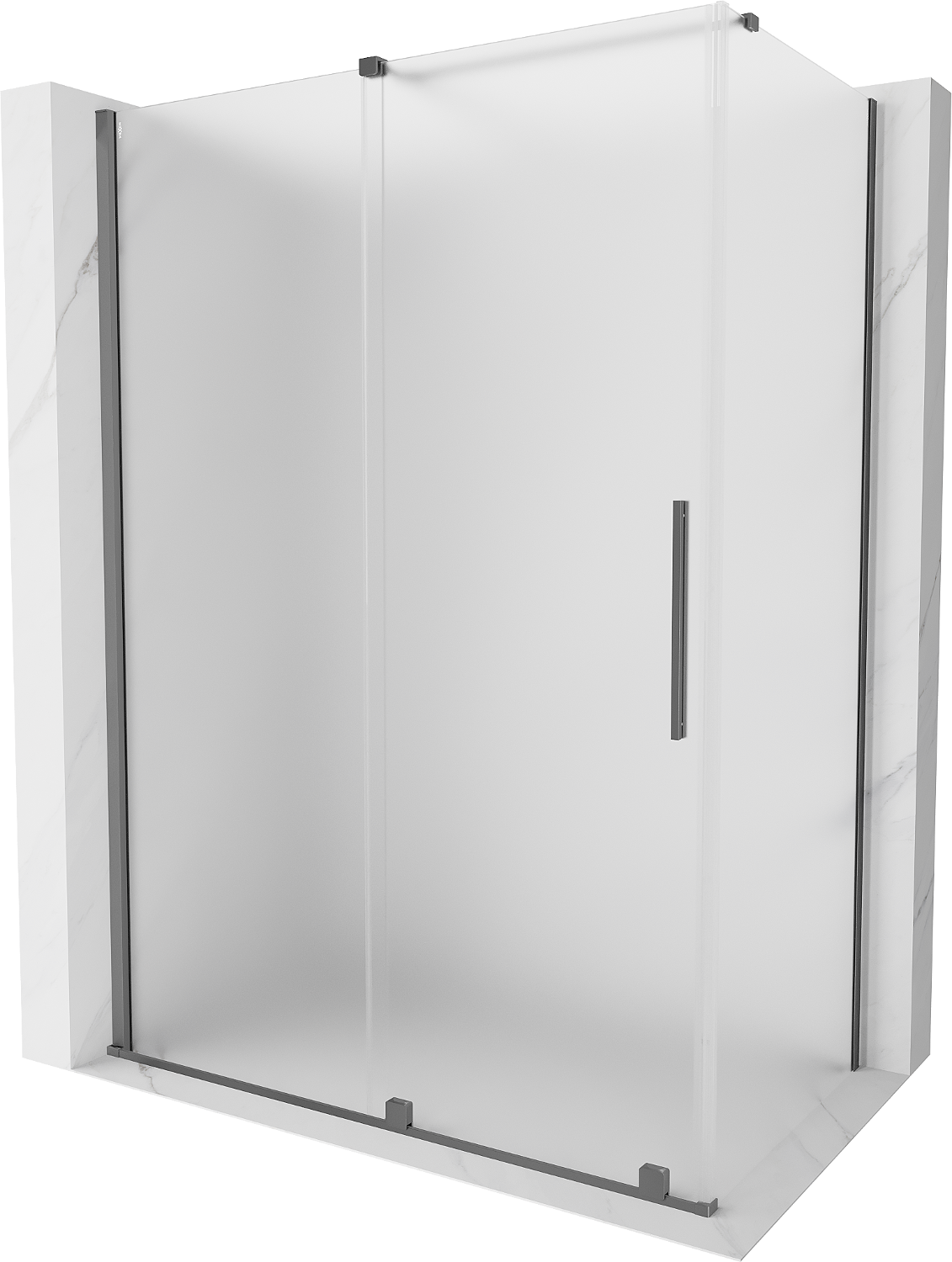 Mexen Velar kabina prysznicowa rozsuwana 160x75 cm, szron, gun metal - 871-160-075-31-95