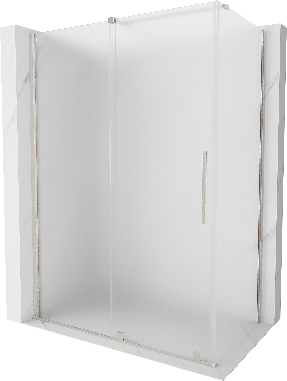 Mexen Velar kabina prysznicowa rozsuwana 150x85 cm, szron, nikiel szczotkowany - 871-150-085-31-97