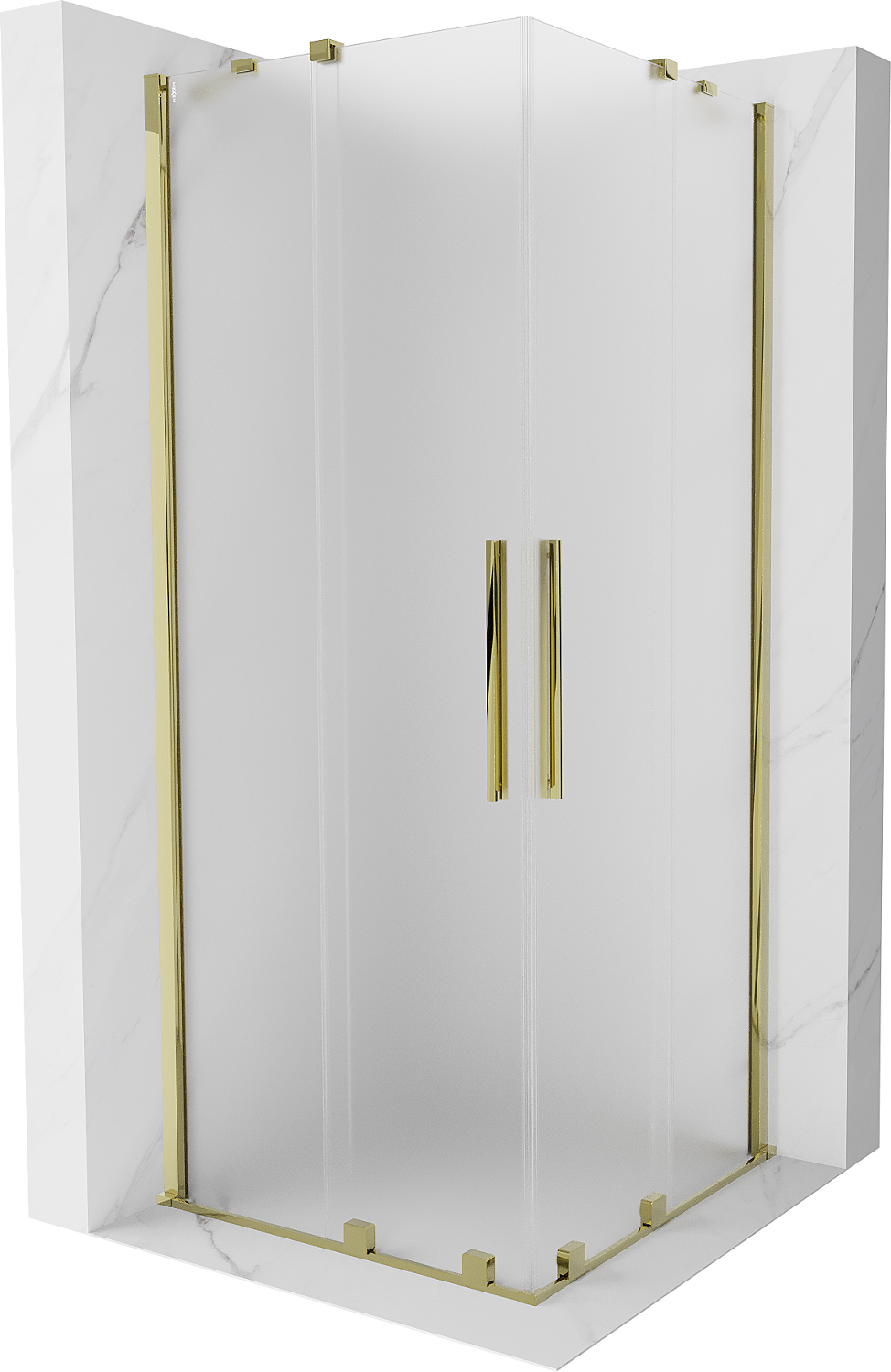 Mexen Velar Duo kabina prysznicowa rozsuwana 90x90 cm, szron, złota - 871-090-090-32-50