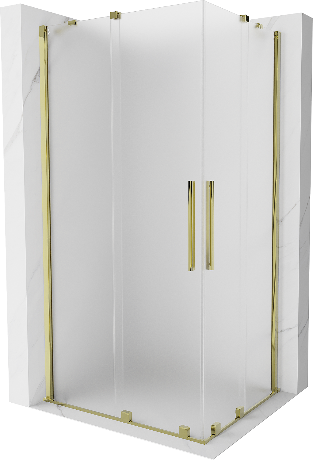 Mexen Velar Duo kabina prysznicowa rozsuwana 100x90 cm, szron, złota - 871-100-090-32-50