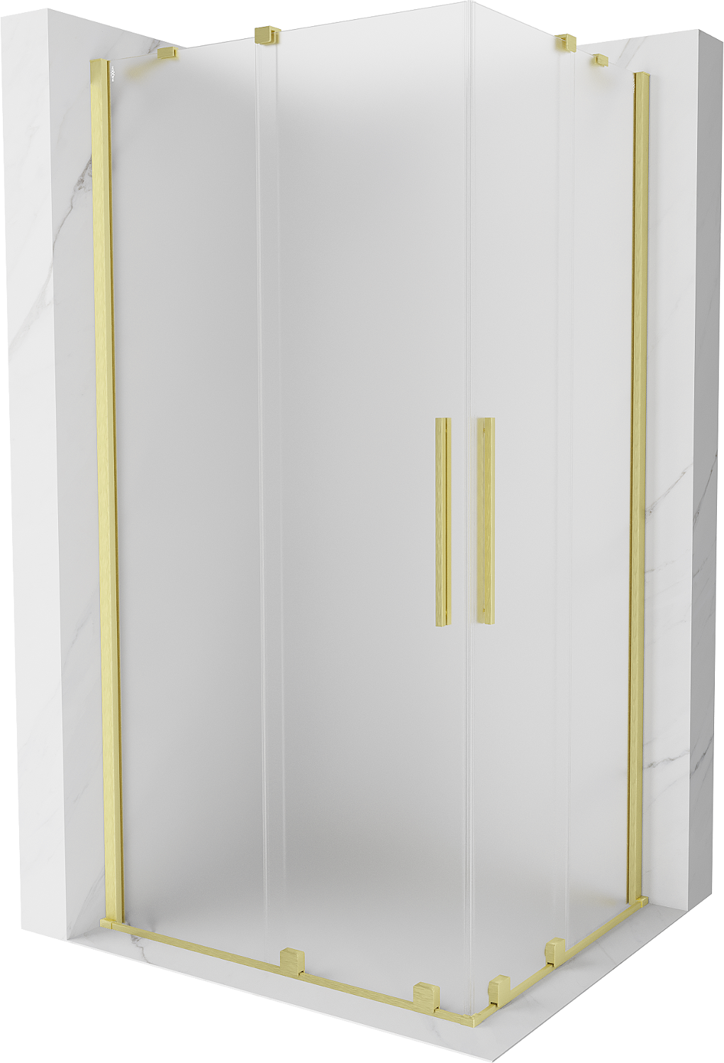 Mexen Velar Duo kabina prysznicowa rozsuwana 90x80 cm, szron, złota szczotkowana - 871-090-080-32-55