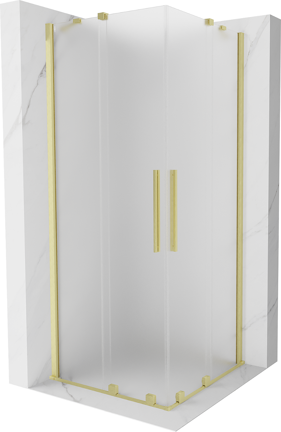 Mexen Velar Duo kabina prysznicowa rozsuwana 90x90 cm, szron, złota szczotkowana - 871-090-090-32-55