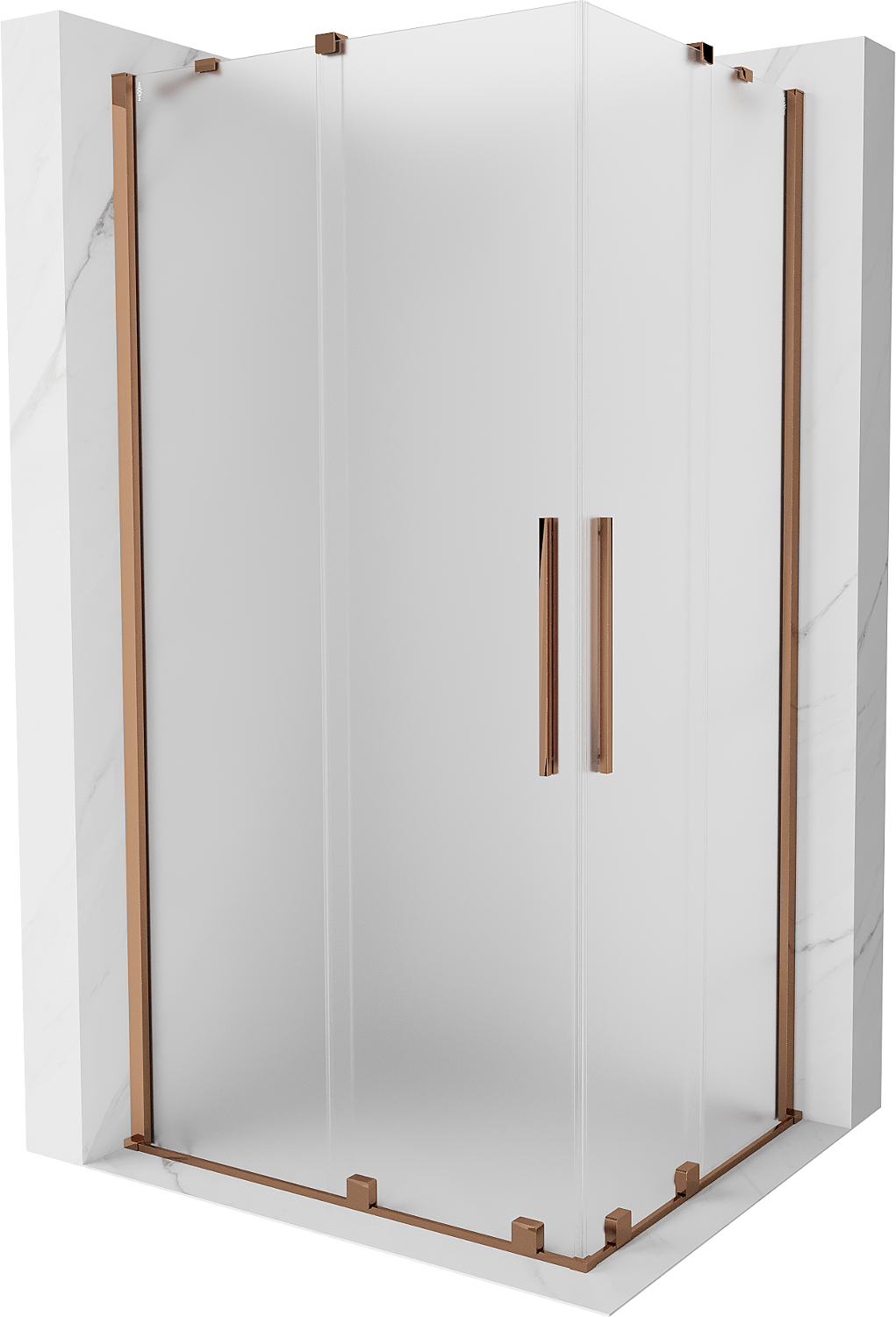 Mexen Velar Duo kabina prysznicowa rozsuwana 90x80 cm, szron, różowe złoto - 871-090-080-32-60