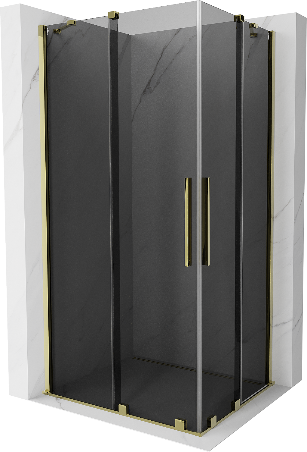Mexen Velar Duo kabina prysznicowa rozsuwana 100x90 cm, grafit, złota - 871-100-090-42-50