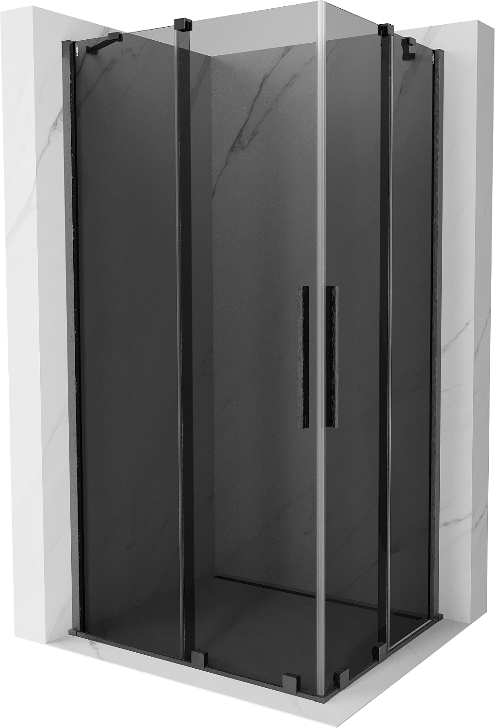 Mexen Velar Duo kabina prysznicowa rozsuwana 90x80 cm, grafit, gun gray szczotkowany - 871-090-080-42-66