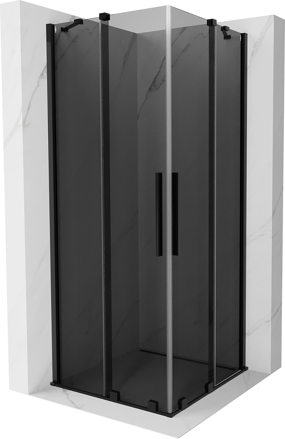 Mexen Velar Duo kabina prysznicowa rozsuwana 80x80 cm, grafit, czarna - 871-080-080-42-70