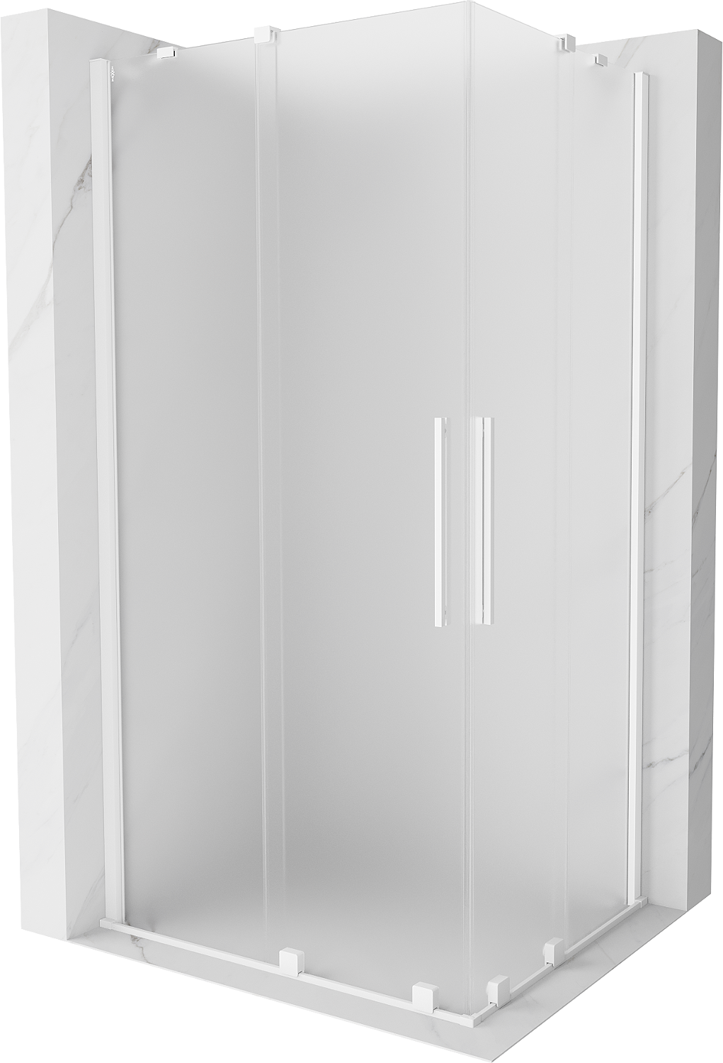 Mexen Velar Duo kabina prysznicowa rozsuwana 90x80 cm, szron, biała - 871-090-080-32-20
