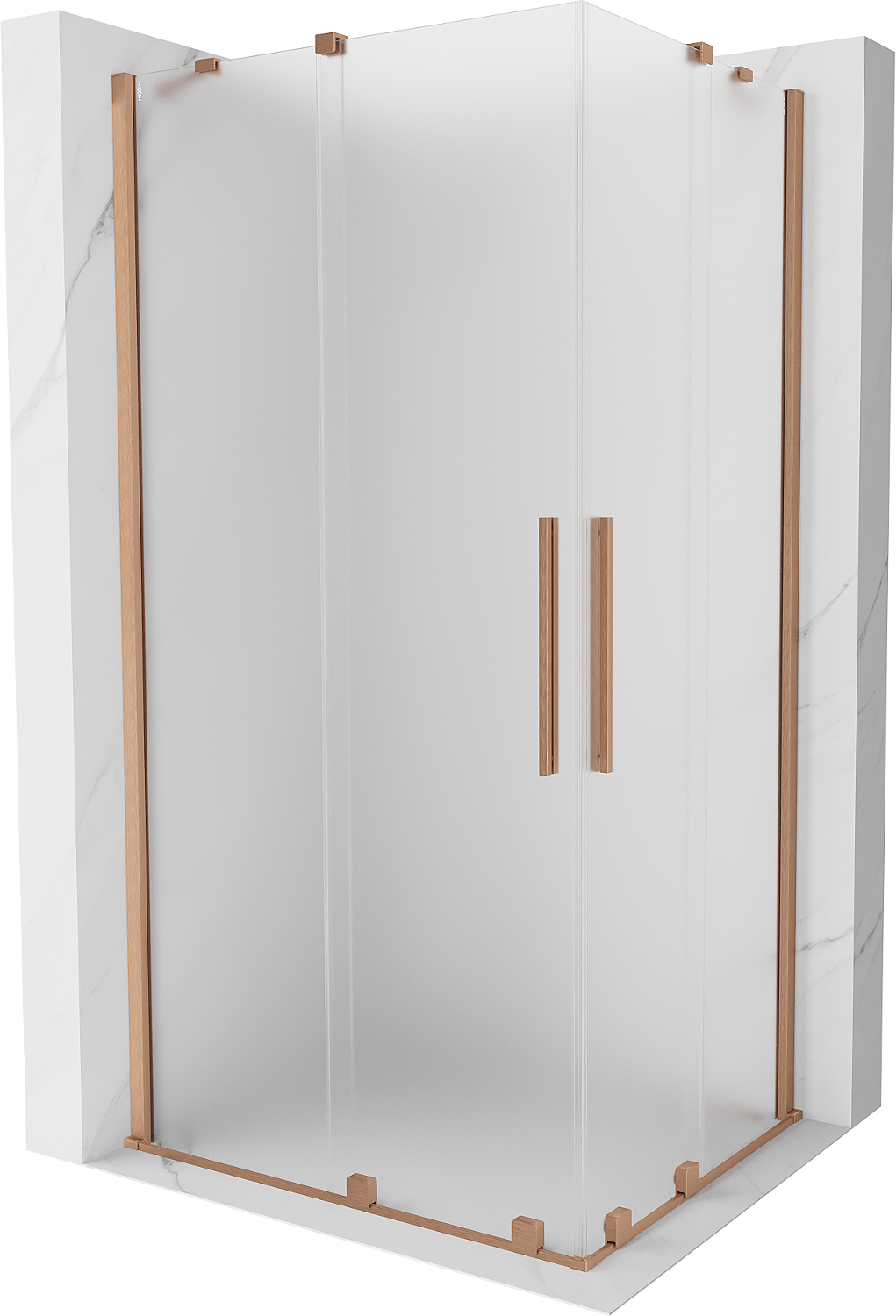 Mexen Velar Duo kabina prysznicowa rozsuwana 100x90 cm, szron, miedź szczotkowana - 871-100-090-32-65