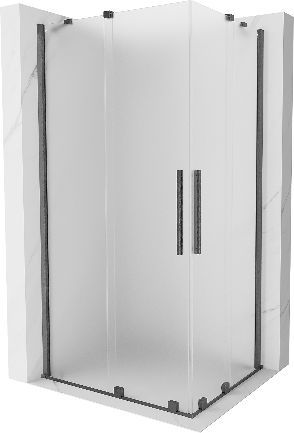 Mexen Velar Duo kabina prysznicowa rozsuwana 90x80 cm, szron, gun gray szczotkowany - 871-090-080-32-66