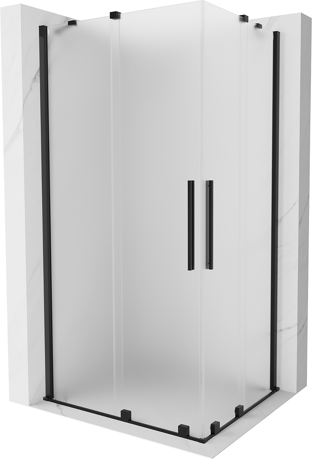 Mexen Velar Duo kabina prysznicowa rozsuwana 90x80 cm, szron, czarna - 871-090-080-32-70
