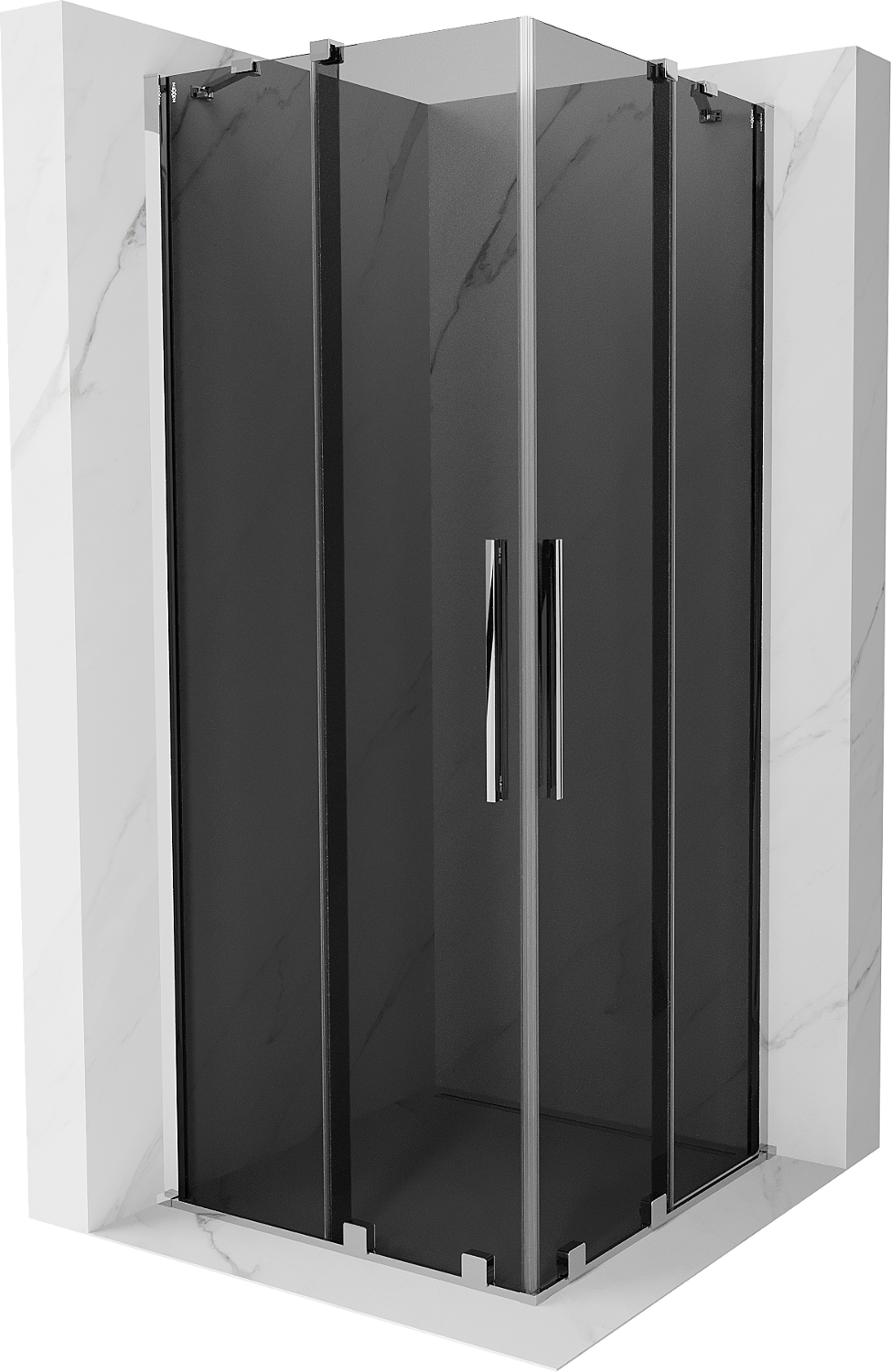 Mexen Velar Duo kabina prysznicowa rozsuwana 80x80 cm, grafit, chrom - 871-080-080-42-01