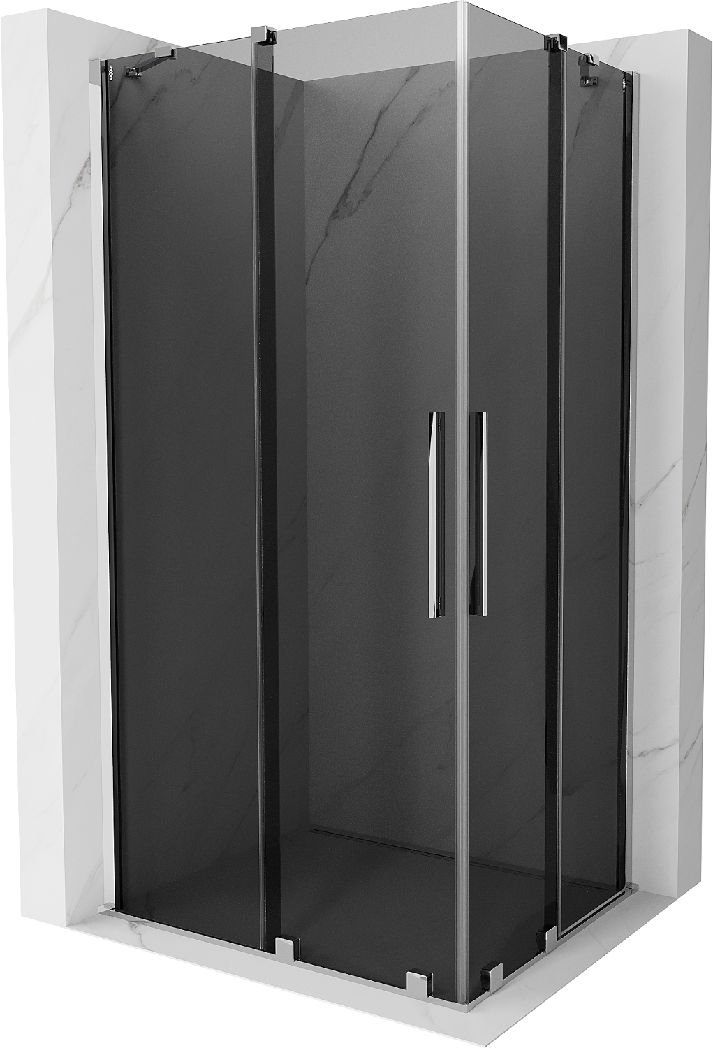 Mexen Velar Duo kabina prysznicowa rozsuwana 90x80 cm, grafit, chrom - 871-090-080-42-01