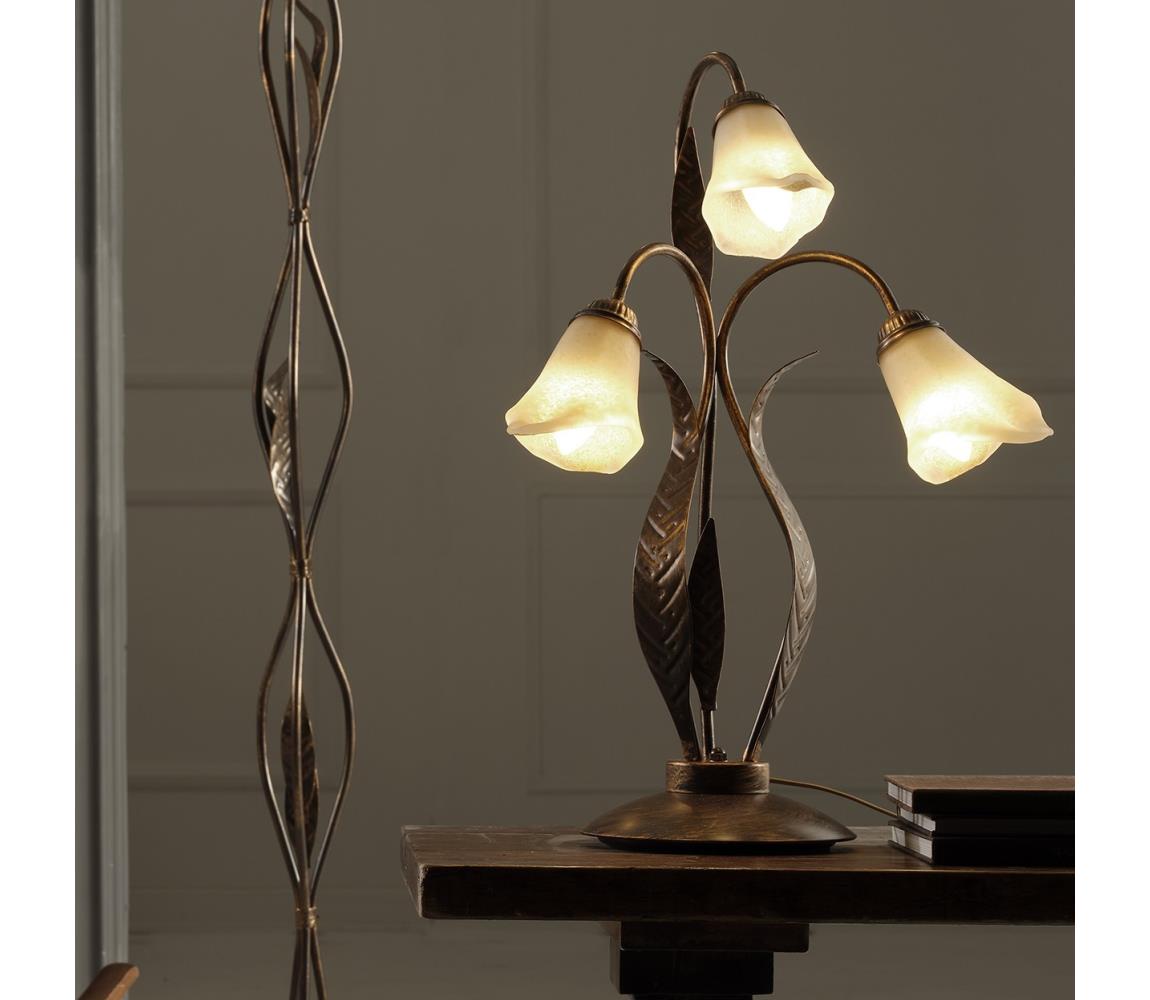 ONLI - Lampa stołowa ALGA 3xE14/6W/230V 61 cm brąz