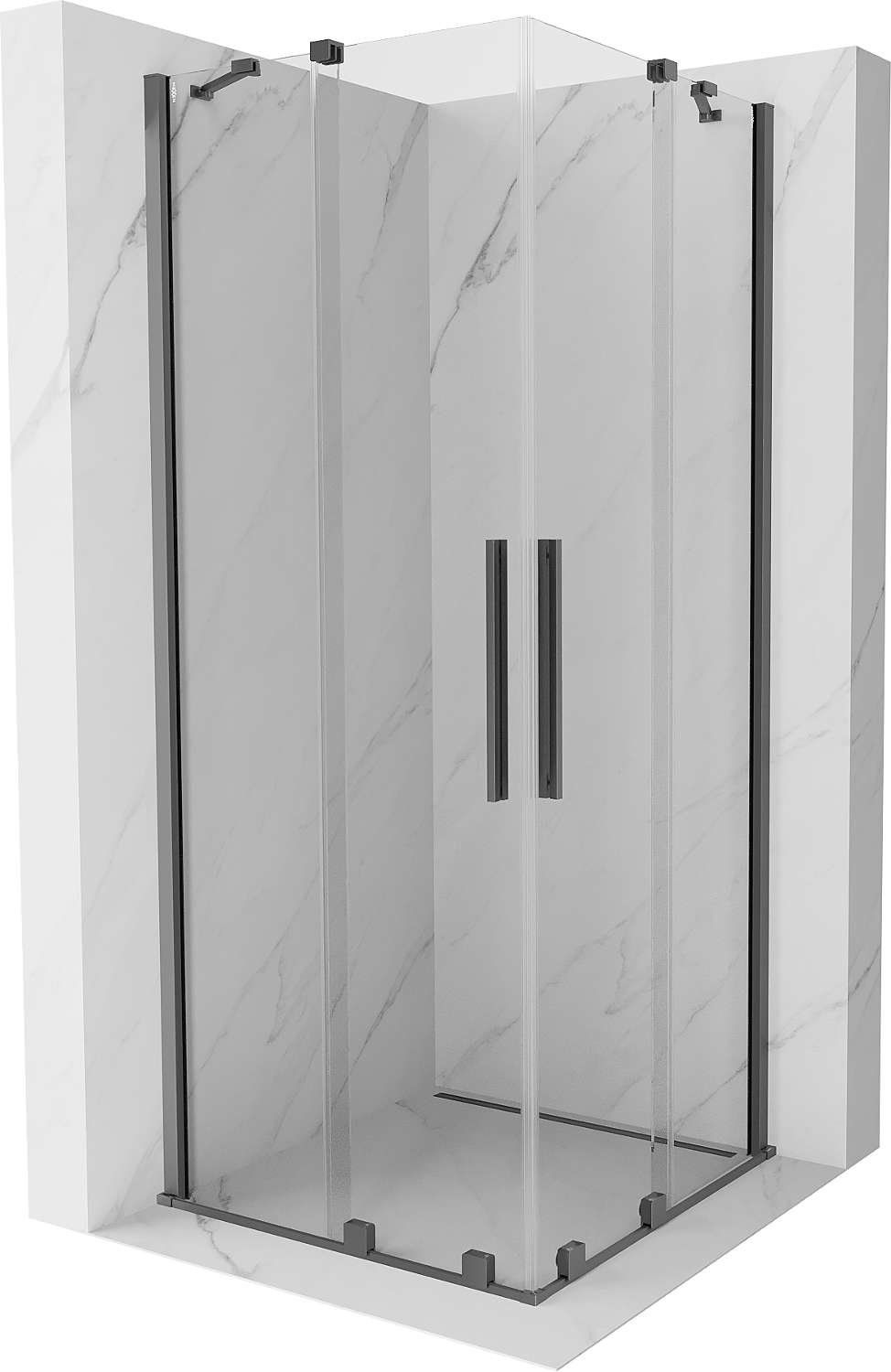 Mexen Velar Duo kabina prysznicowa rozsuwana 100x100 cm, transparent, gun metal - 871-100-100-02-95