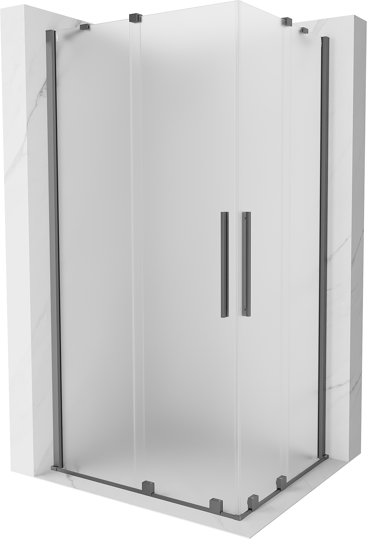 Mexen Velar Duo kabina prysznicowa rozsuwana 90x80 cm, szron, gun metal - 871-090-080-32-95