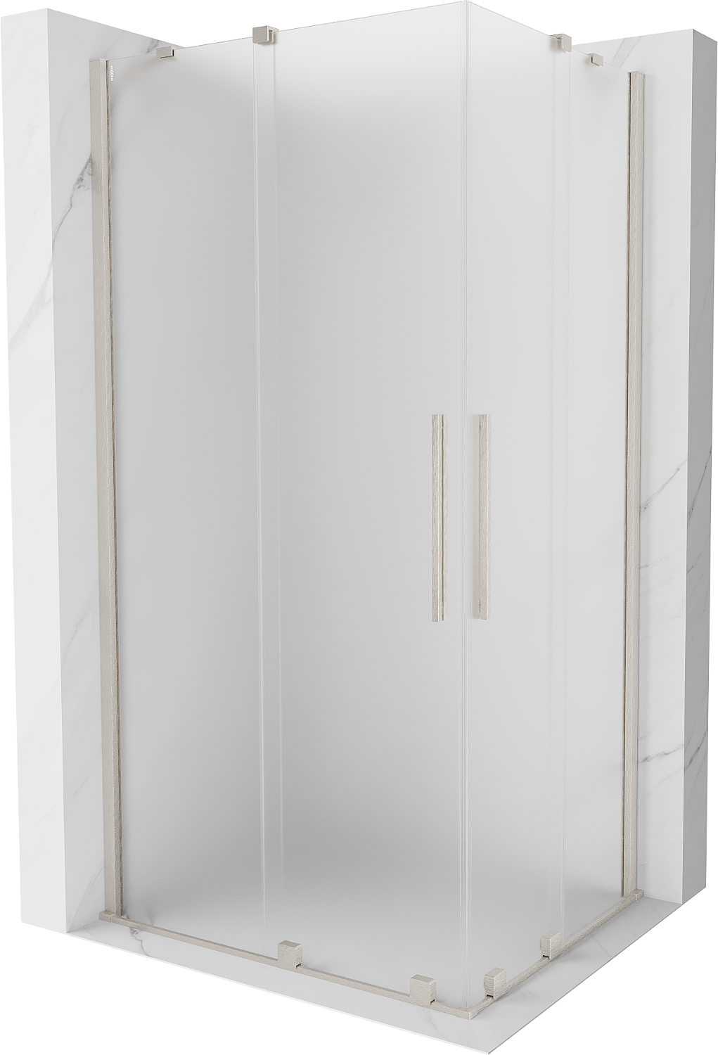 Mexen Velar Duo kabina prysznicowa rozsuwana 90x80 cm, szron, nikiel szczotkowany - 871-090-080-32-97