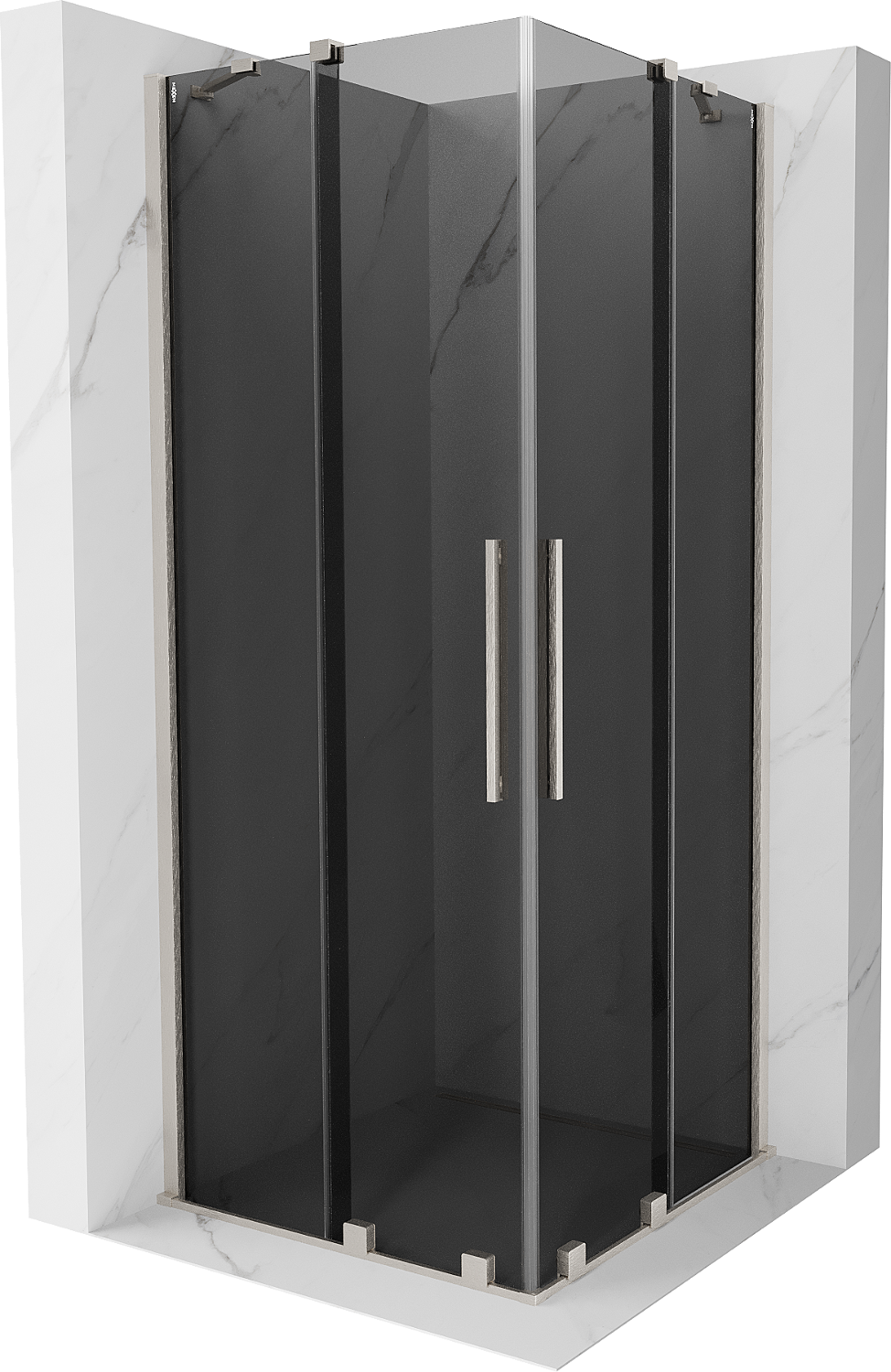 Mexen Velar Duo kabina prysznicowa rozsuwana 80x80 cm, grafit, nikiel szczotkowany - 871-080-080-42-97