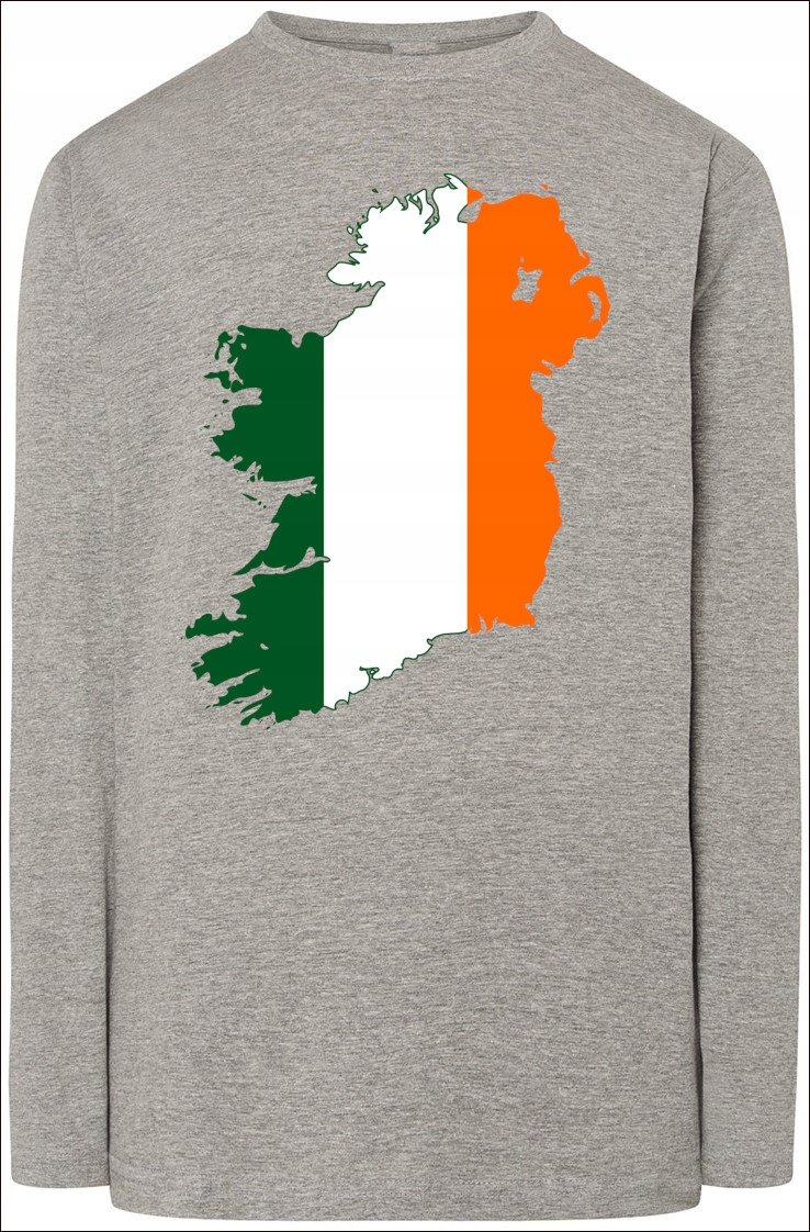 Irlandia Flaga Męska Bluza Longsleeve Nadruk R.3XL