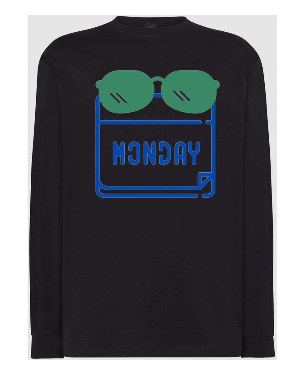 Longsleeve męski zabawny nadruk Monday Poniedziałek r.M