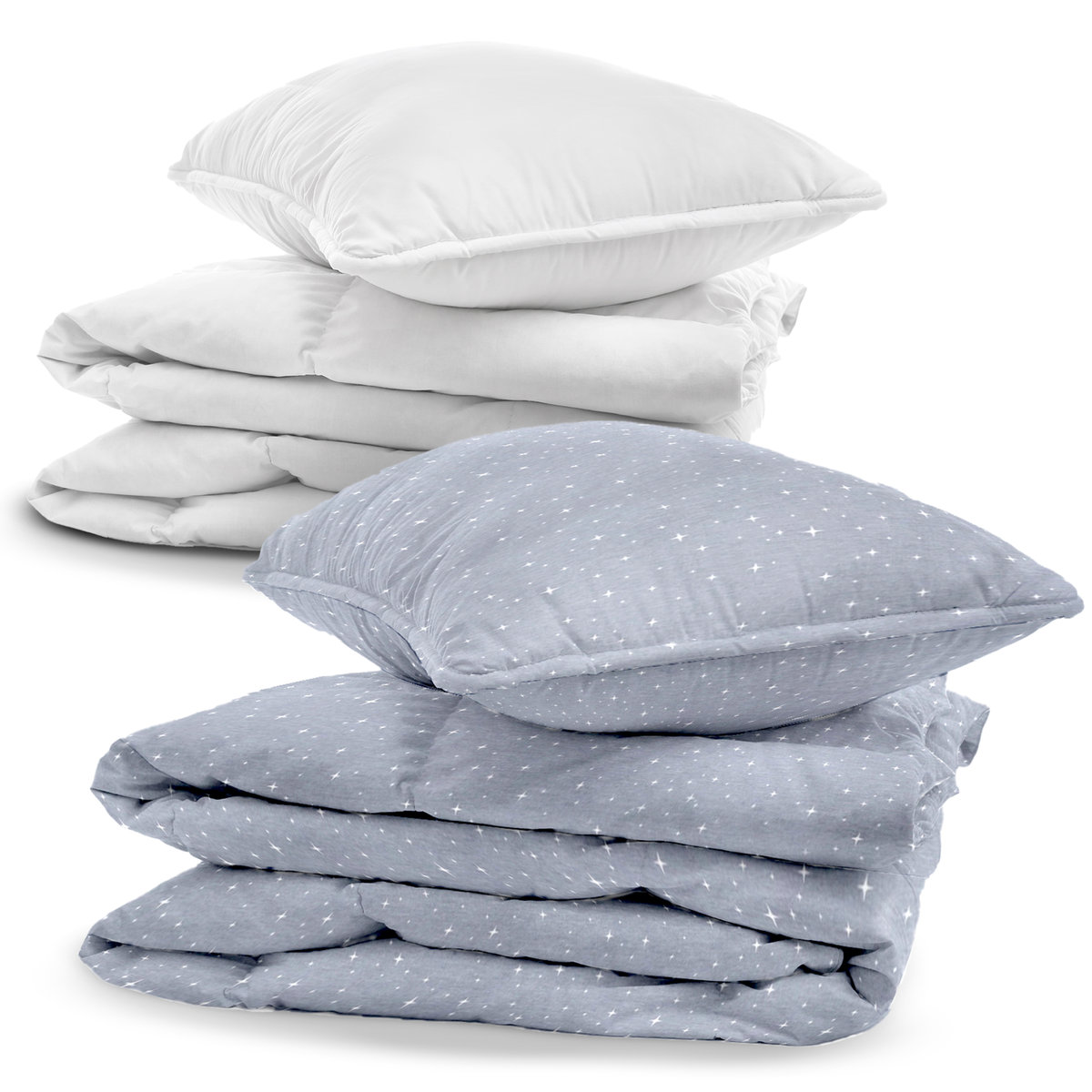 Komplet pościeli dziecięcej: 100x135cm + pościel - pościel dziecięca Pościel dziecięca z poszewką 60x40 wykonana z szarej bawełny Galaktyka