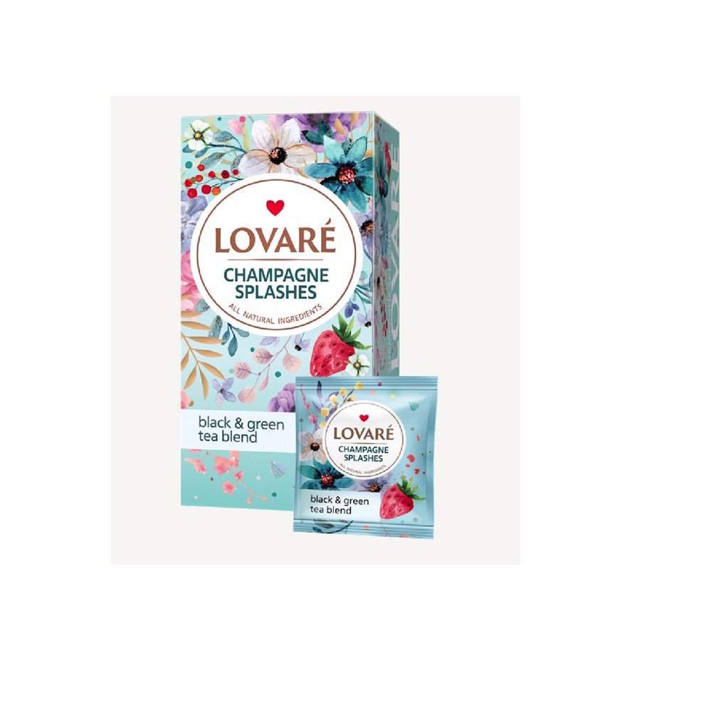 Herbata Lovare Champagne Splashes Mix Czarnej i zielonej 24 Torebki 48g
