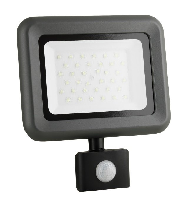 Naświetlacz LED 30W, 3600lm, z czujnikiem ruchu, 4000K, IP65, czarny - HELI-3S Anlux