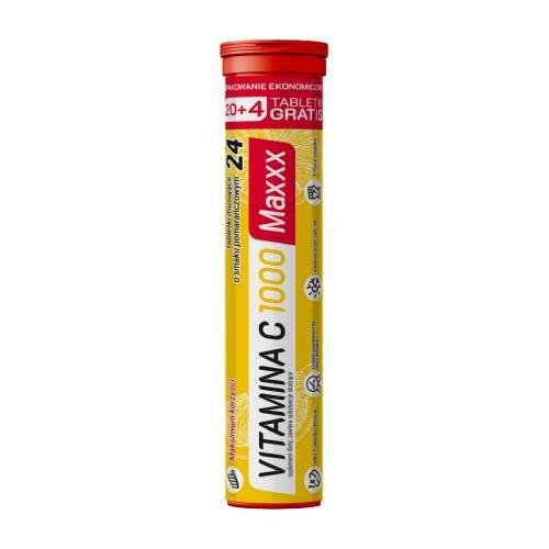 Suplement diety, Witamina C 1000 Maxxx, 24 tabletki musujące