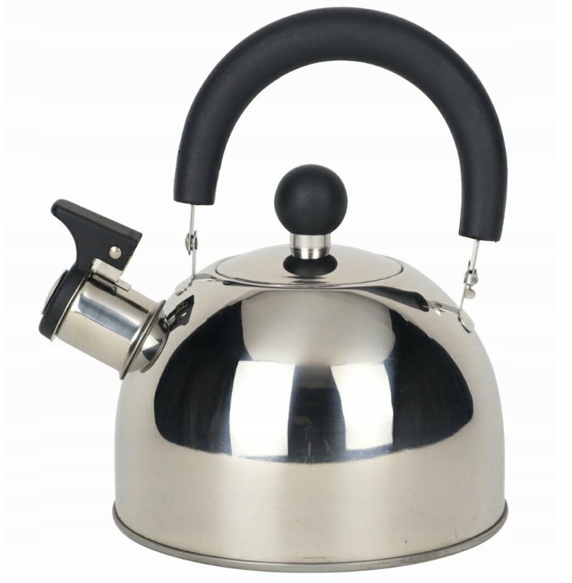 CZAJNIK STALOWY SREBRNY 1,5L INDUKCJA GAZ KLASYCZNY TRADYCYJNY GWIZDEK