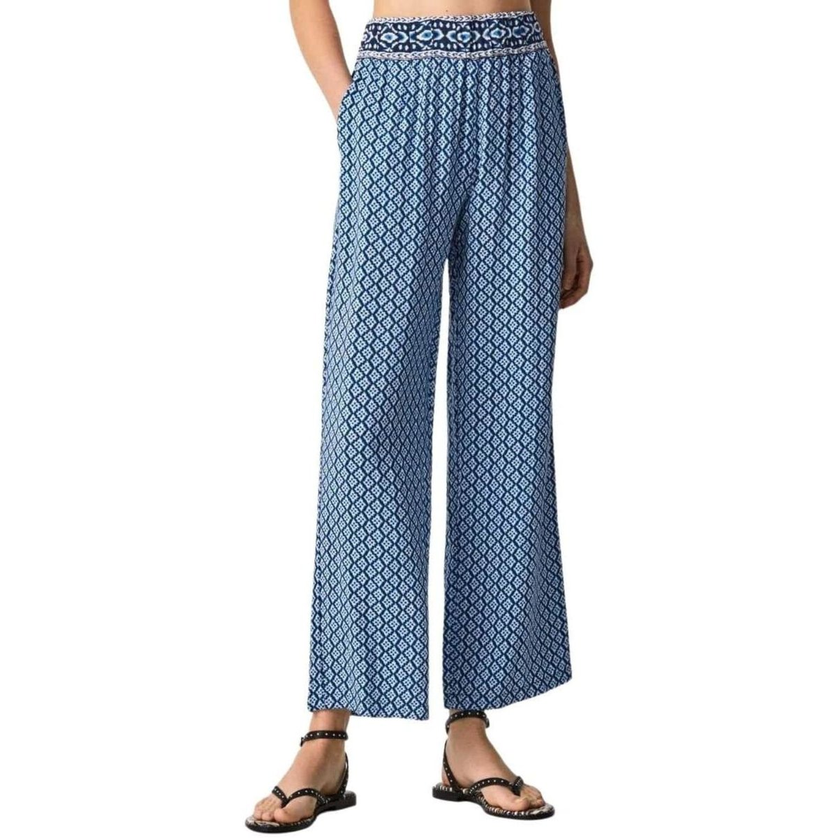 Spodnie damskie Pepe Jeans Maggie wzorzyste materiałowe-M