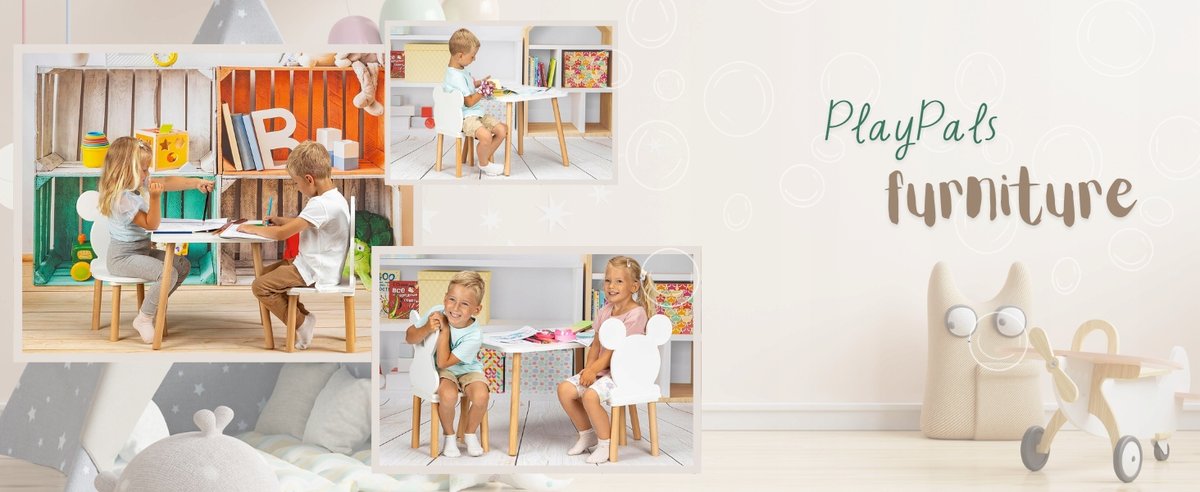 Stolik 52/70 cm ,krzesełko królik z kokardą