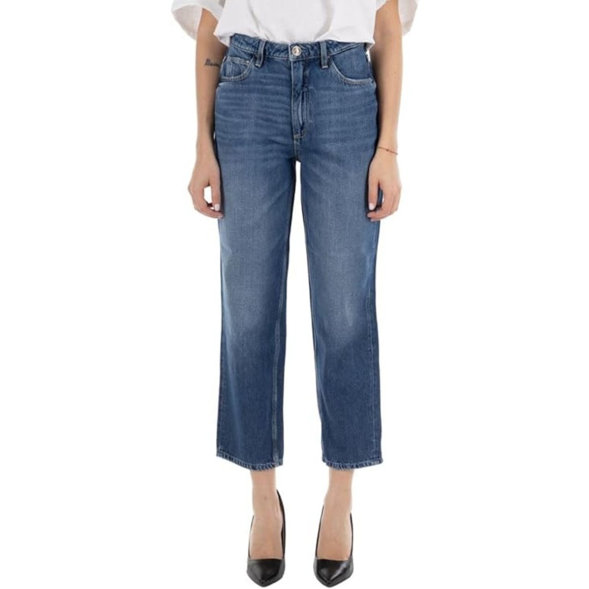 Spodnie damskie Guess Mom Jeans jeansowe proste-W29