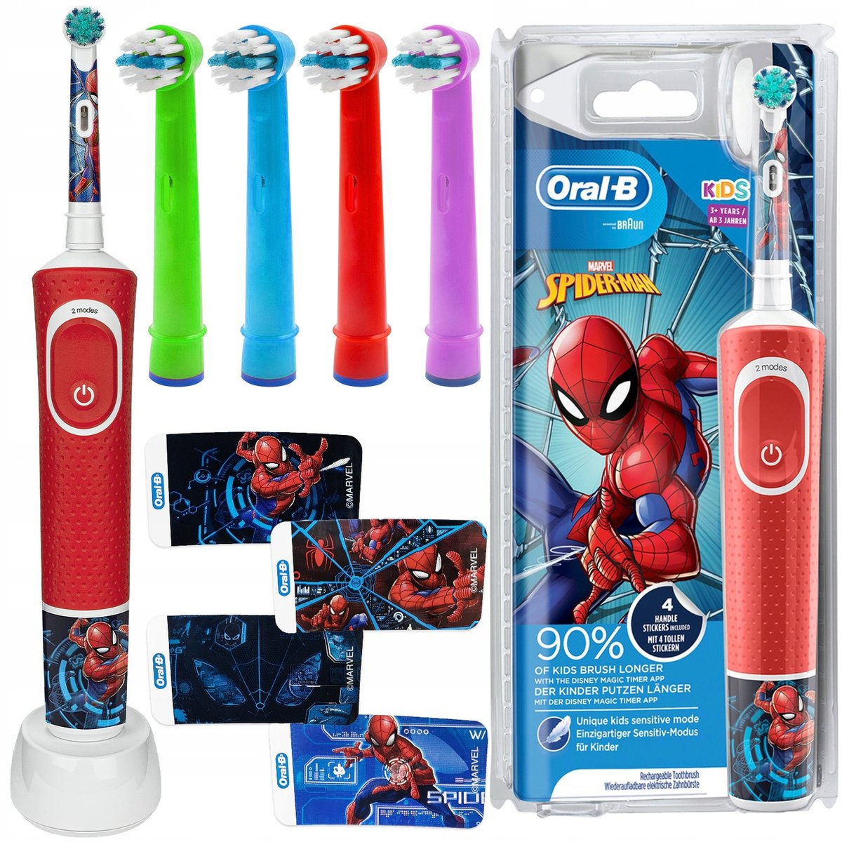 Szczoteczka Braun Oral-b Vitality 100 SpiderMan + 4 końcówki zamienne kolorowe