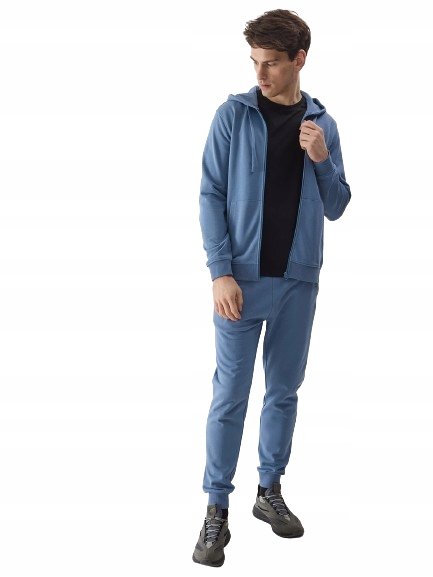 SPODNIE męskie dresowe 4F 4FWSS24TTROM603-32S niebieskie joggery dresy L