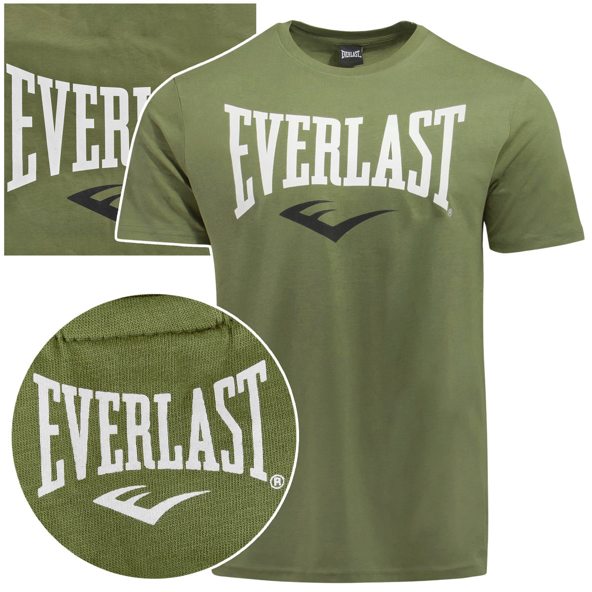 Everlast Koszulka Męska T-shirt Bawełniana Khaki Zielona 290J86 Rozmiar XXL